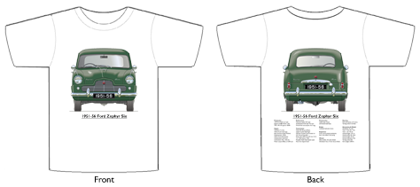 Ford Zephyr Six 1951-56 T-shirt Front & Back